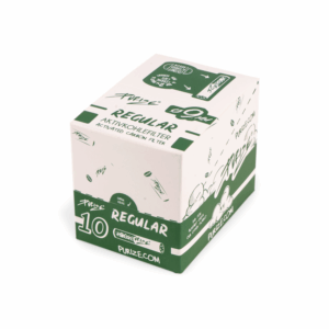 PURIZE Regular Size Aktivkohlefilter 9 mm – Mini Pack, Weiß (VE 20 × 10 Stück)