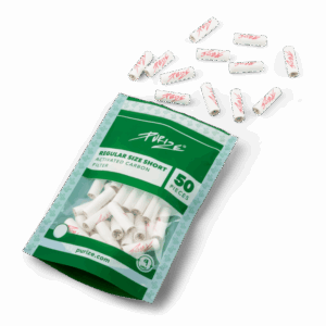 PURIZE Regular Size Short Aktivkohlefilter 9 mm – 50 Stück im PE-Beutel (VE 10 × 50)