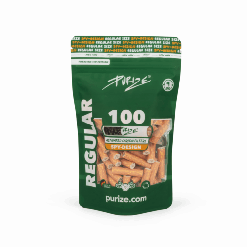 PURIZE Regular Size Aktivkohlefilter 9 mm – 100 Stück im PE-Beutel, Spion