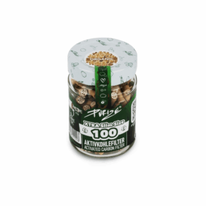 PURIZE Xtra Slim Aktivkohlefilter 6 mm – 100 Stück im Glas, Farben Mixed (VE 10 × 100)