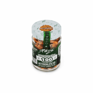 PURIZE Xtra Slim Aktivkohlefilter 6 mm – 100 Stück im Glas, Farben Mixed (VE 10 × 100)