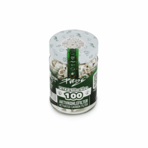 PURIZE Xtra Slim Aktivkohlefilter 6 mm – 100 Stück im Glas, Farben Mixed (VE 10 × 100)