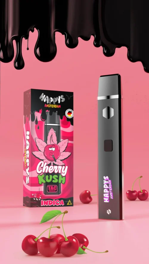 Happys Amsterdam 96% TAC – Cherry Kush Vape 1ml