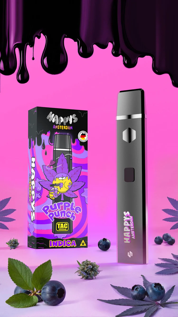 Happys Amsterdam 96% TAC – Purple Punch Vape 1ml