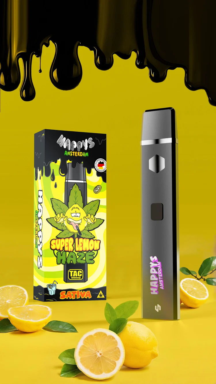 Happys Amsterdam 96% TAC – Super Lemon Haze Vape 1ml