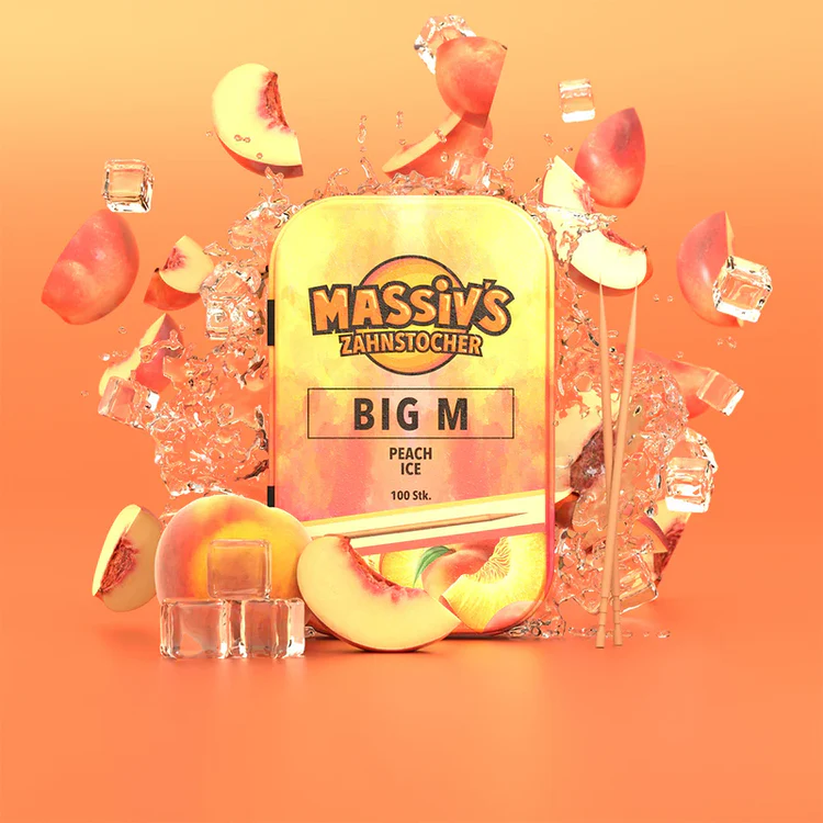 Massiv's Zahnstocher Big M (Peach Ice) 100Stk.