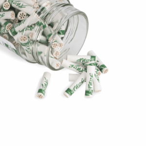 PURIZE Conical Aktivkohlefilter 5–6 mm – 120 Stück im Glas, Weiß (VE 10 × 120)