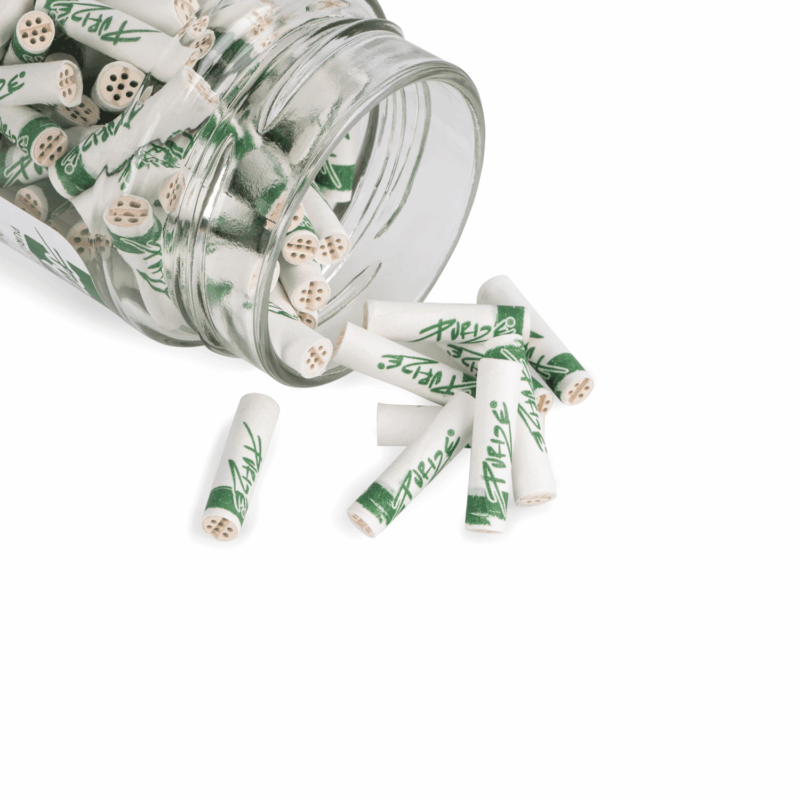 PURIZE Conical Aktivkohlefilter 5–6 mm – 120 Stück im Glas, Weiß (VE 10 × 120)