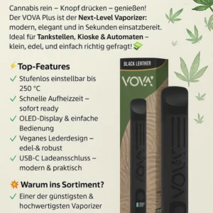 VOVA Plus Vaporizer – Black Leather Edition