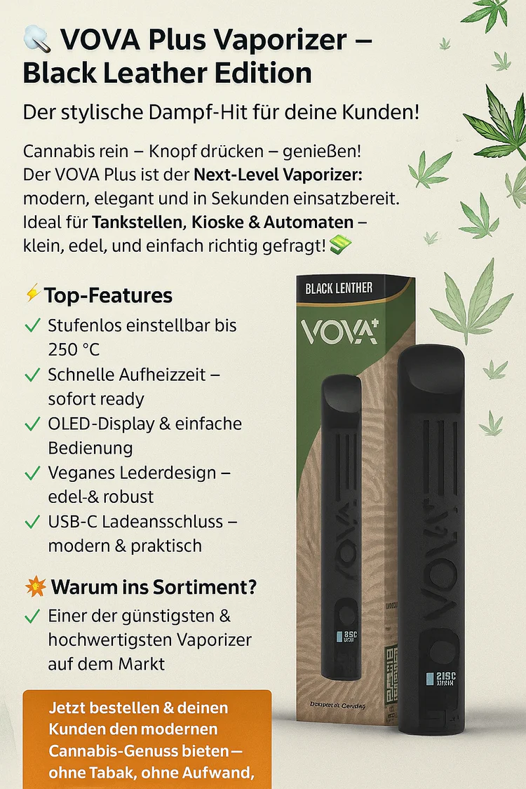 VOVA Plus Vaporizer – Black Leather Edition