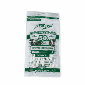 PURIZE Conical XTRA Aktivkohlefilter 5–6 mm – 50 Stück im Beutel, Weiß (VE 20 × 50)