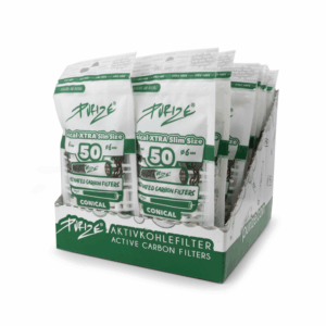 PURIZE Conical XTRA Aktivkohlefilter 5–6 mm – 50 Stück im Beutel, Weiß (VE 20 × 50)