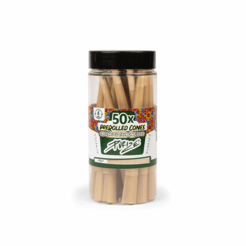 PURIZE Pre-Rolled Cones XTRA – 50 Stück mit Aktivkohlefilter und Stopfhilfe