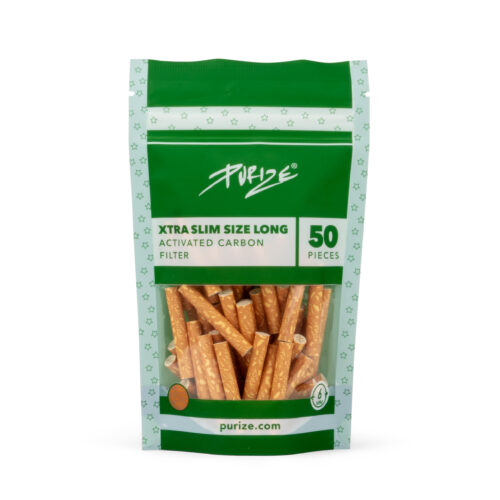 PURIZE XTRA Slim Size Long Aktivkohlefilter 6 mm – 50 Stück im Beutel, Spion (VE 10 × 50)