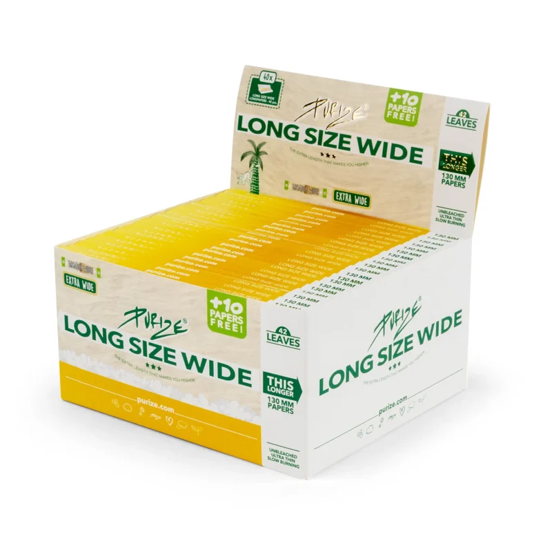 PURIZE Long Size Wide Papers – 40 Booklets mit je 42 Papers (VE 40 × 42 Stück)