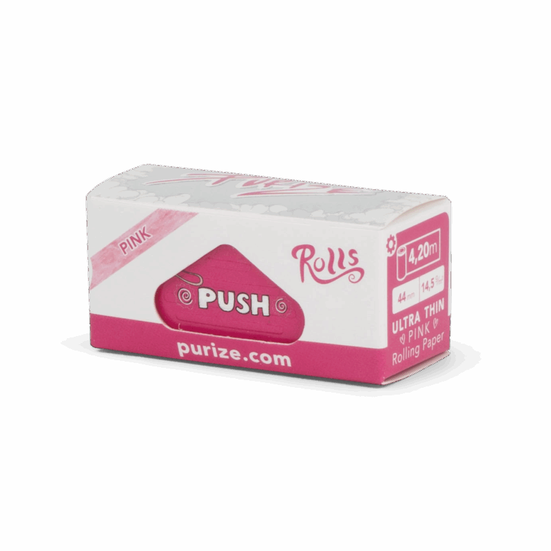 PURIZE Pink Rolls Unbleached – 4 Meter pro Rolle, Pink (VE 24 × 4 m)