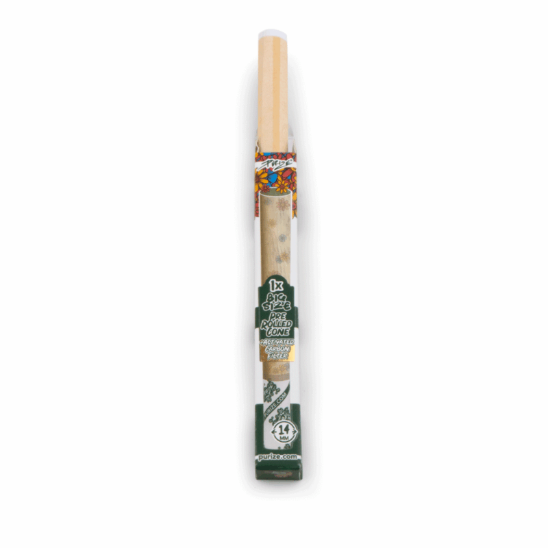 PURIZE Pre-Rolled Cones Big Size – 1 Stück mit Aktivkohlefilter und Stopfhilfe