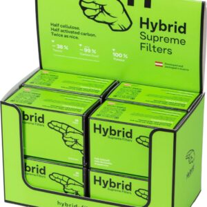 Hybrid Supreme Filters Ø 6,4mm Zellstoff/Aktivkohle 55 Stück (VE 8) – 30mm Premium Aktivkohle Filter