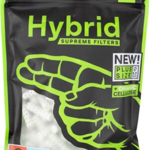 Hybrid Supreme Filters Plus Size Ø 8,2mm – Aktivkohle Filter 200 Stück | 30mm Premium Zellstoff