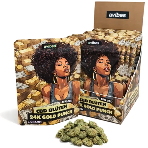 avibes® 24k Gold Punch CBD Blüten 45% CBD – Premium Exotic Hybrid Aromablüten