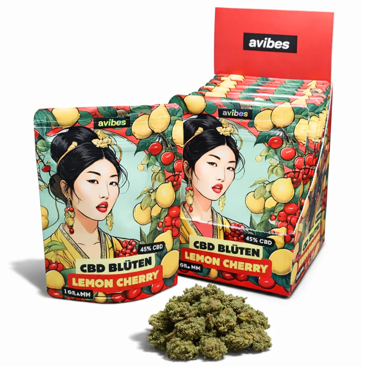 avibes® Lemon Cherry CBD Blüten 45% CBD – Fruchtig-süßes Premium Citrus Cherry Hybrid Aroma