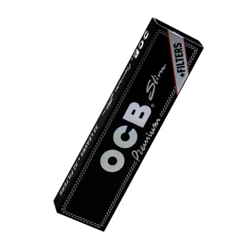 OCB Premium King Size Slim Papers + Tips KSS Box á 50 Hefte – Ultradünne Drehpapiere mit Filter Tips