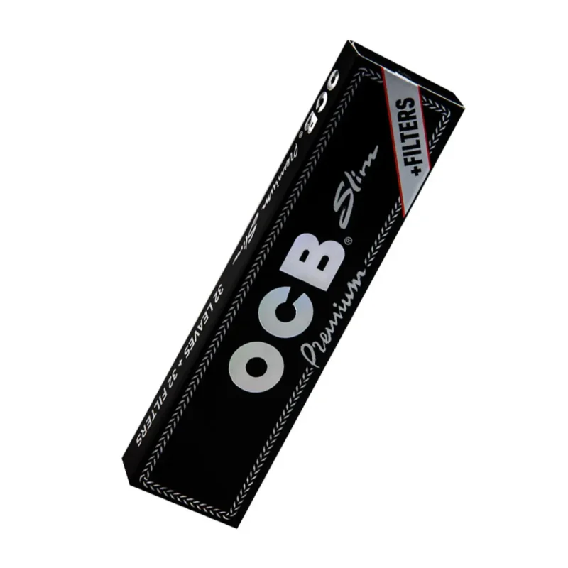 OCB Premium King Size Slim Papers + Tips KSS Box á 50 Hefte – Ultradünne Drehpapiere mit Filter Tips