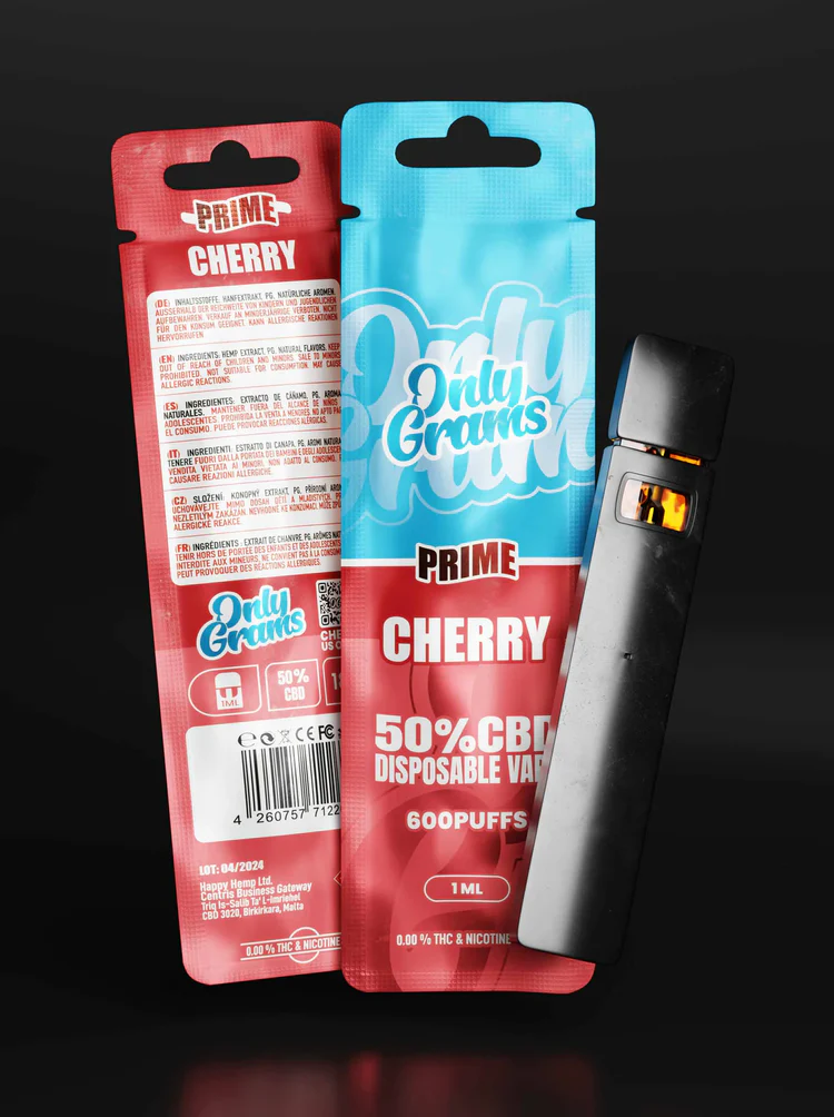 OnlyGrams® 50% CBD Vape Cherry – Fruchtiges Premium CBD Vape mit Kirscharoma