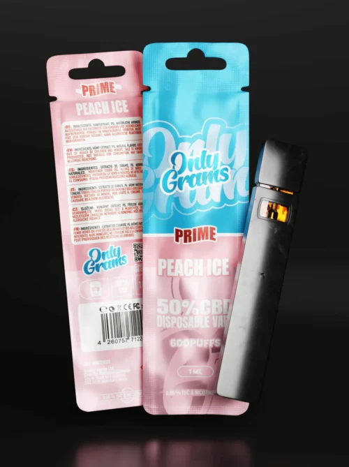 only-grams-cbd-vape-peach-ice-cannetra OnlyGrams® 50% CBD Vape Peach Ice – Fruchtig-frisches Premium CBD Vape mit Cooling-Effekt