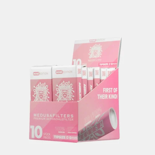 Medusa ROSÉ Aktivkohlefilter 6 mm (10 Stück) 14er Display