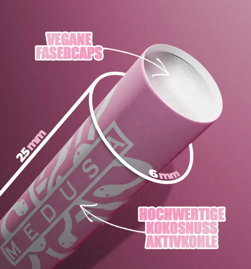 Medusa ROSÉ Aktivkohlefilter 6 mm (50 Stück)