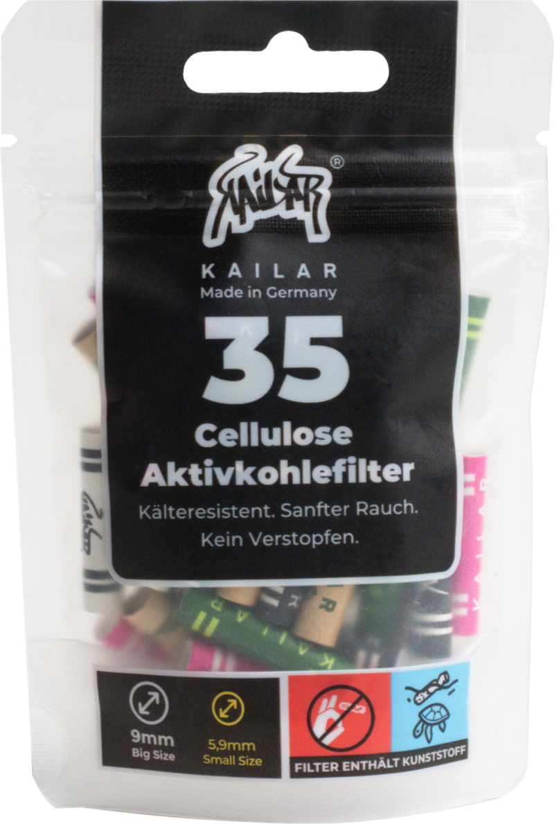 Kailar Soft Cellulose Aktivkohlefilter Mixed 5.9 mm im Beutel 35 Stück (10er VE)