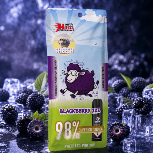 SHEESH Superior Pod Blackberry Ize 2 ml – 98 % Superior Indica Vape
