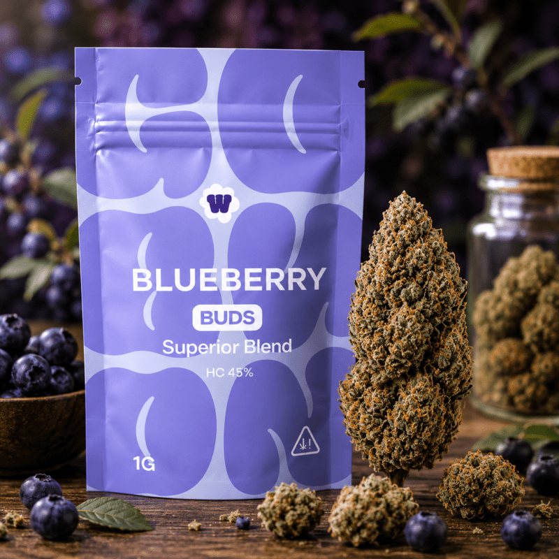 Weed For Friends Blueberry Buds 45 % Superior HC Blend 1 g
